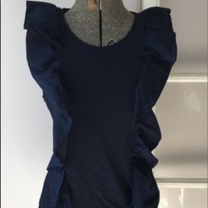 J crew sleeveless top with ruffles